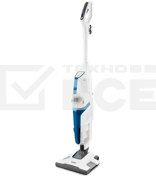 Пылесос вертикальный паровой Kitfort KT-556 белый, питание от сети, 1700 Вт, уборка сухая/паром, пылесборник 0.4 л