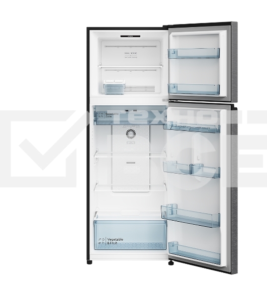 Холодильник Hitachi HRTN6443SXCS серебристый двухкамерный 315/94л морозилка сверху