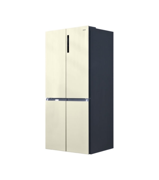 Холодильник Centek CT-1746 бежевый стекло трехкамерный 388/212л морозилка снизу, No Frost, Side by Side