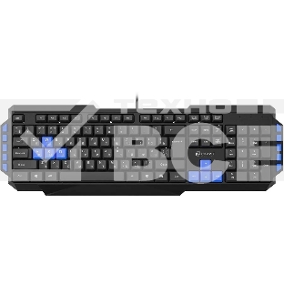 Клавиатура Oklick 750G FROST WAR проводная, USB, черный/синий