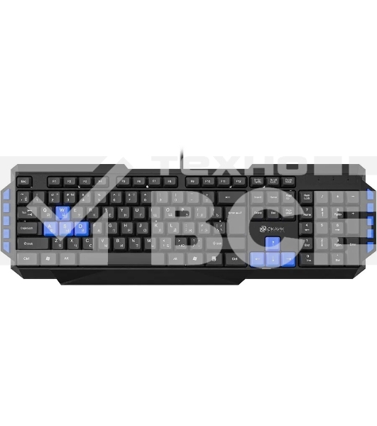 Клавиатура Oklick 750G FROST WAR проводная, USB, черный/синий