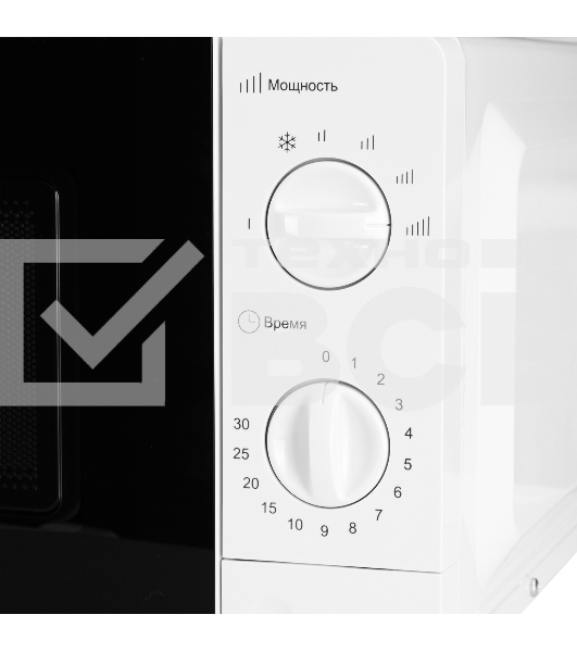 Микроволновая печь Kraft KF-20MW7W-101M белый, 20 л, 700 Вт, переключатели - поворотный механизм