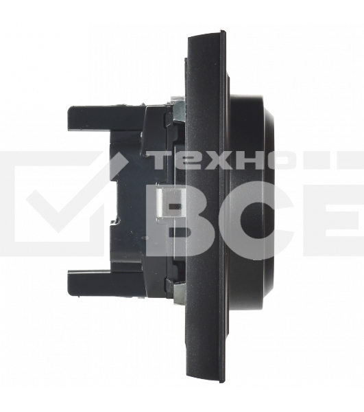 Розетка 2-местная IEK BRITE РС12-3-БрЧ с заземлением, без защитных шторок, 16А в сборе, черный