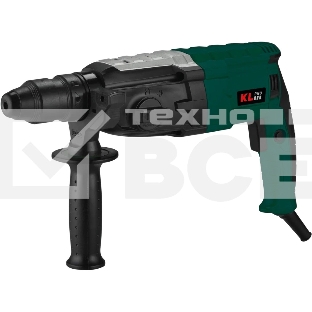 Профессиональный перфоратор KLPRO KLPM2801 950 Вт 4Дж (сеть, 2 патрона sds plus и б/з, рукоять, 3 бура 8,10,12 бетон, зап уголн щетка - 1шт, кейс)