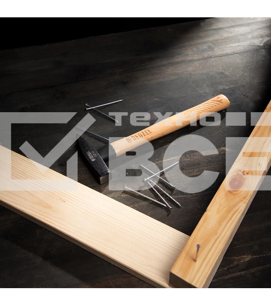 Молоток слесарный Denzel 400 г, кованый квадратный боек, буковая рукоятка