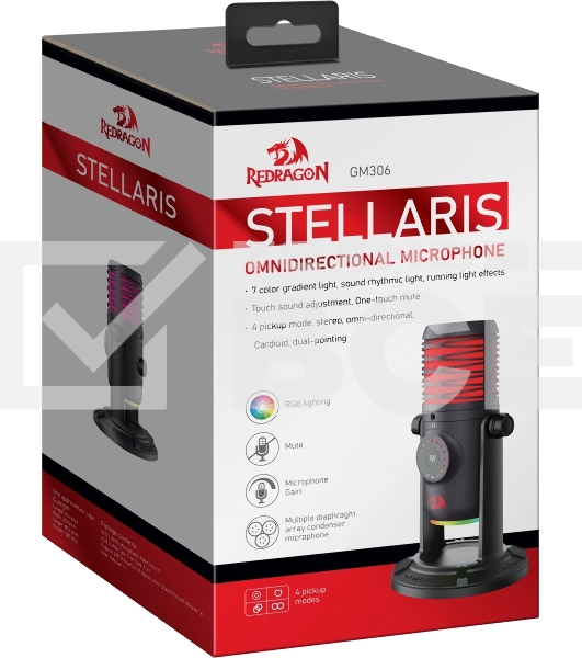 Игровой стрим микрофон Redragon Stellaris GM306 USB,омнидир,подсветка_1