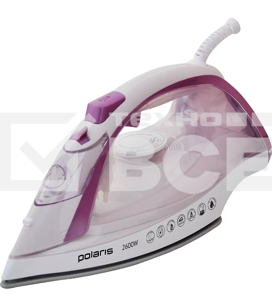 Утюг Polaris PIR2668AK 3m белый/розовый 2600Вт