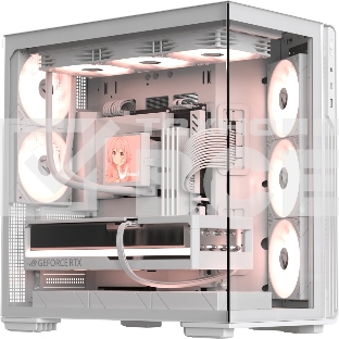 Компьютерный корпус Formula V Line Crystal Z7 PA White, ATX, TYPE-C*1, USB3.0*1, Front+Side Glass, SIDE 3x PERFORMANCE ARGB, REAR 2x PERFORMANCE ARGB