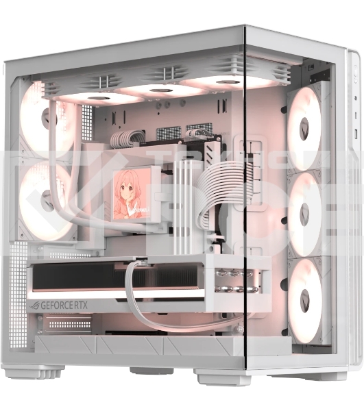 Компьютерный корпус Formula V Line Crystal Z7 PA White, ATX, TYPE-C*1, USB3.0*1, Front+Side Glass, SIDE 3x PERFORMANCE ARGB, REAR 2x PERFORMANCE ARGB