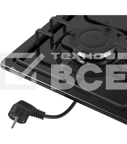 Газовая варочная панель Maunfeld EGHE.64.3STS-EB/G, 4 конфорки, эмалированная сталь, черный