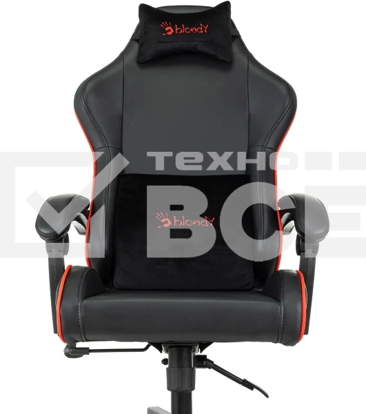 Кресло игровое A4Tech Bloody GC-780 черный, сиденье черный кожзам с подголов. крестов. металл черный, пластик черный