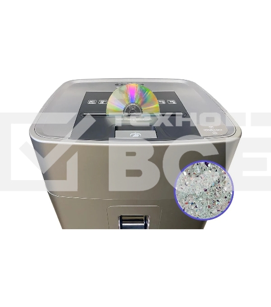 Шредер Office Kit SA375 серый/черный с автоподачей (секр.P-4) фрагменты 375лист. 42лтр. скрепки скобы пл.карты CD