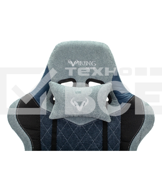 Кресло игровое Бюрократ VIKING 7 KNIGHT BL FABRIC синий текстиль/эко.кожа крестовина металл/пластик