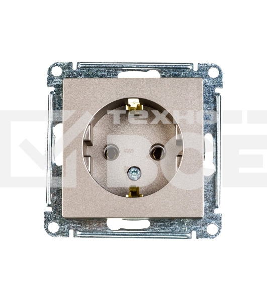 Механизм розетки 1-м СП AtlasDesign с заземл. 16А шампань SchE ATN000543