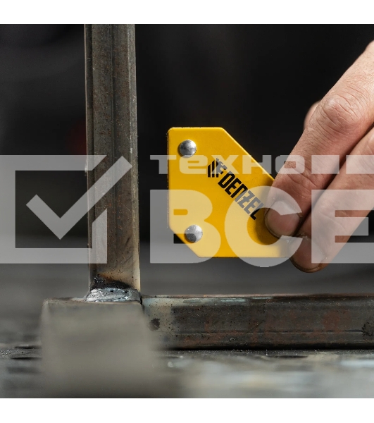 Набор из 2 магнитных сварочных фиксаторов и магнитной клеммы 'масса' Denzel