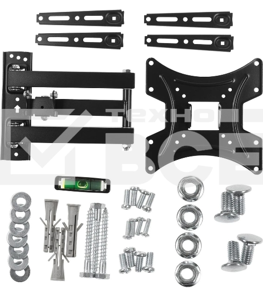 Кронштейн для телевизора Hyundai GL-N3 черный 20'-65' макс.25кг настенный поворотно-выдвижной и наклонный