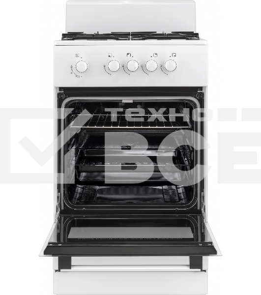 Плита газовая Weissgauff WGS G4G01 W белый, конфорок 4 газовых, духовка 50 л, 50 см x 85 см x 51 см