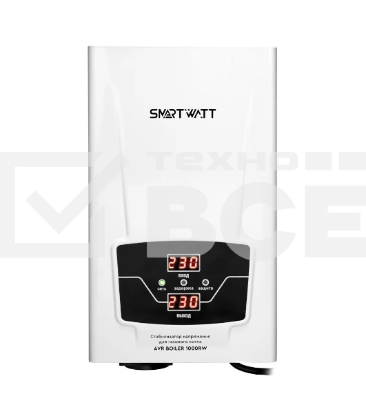 Стабилизатор напряжения для газового котла SMARTWATT AVR BOILER 1000RW (140W - 260W, 1000VA, 1 кВт, 50 Гц, розеток - 1,