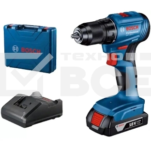 Дрель-шуруповерт аккумуляторная Bosch GSR 185-LI 18В, 1 АКБ, Кейс