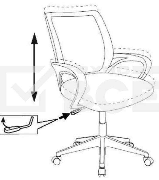 Кресло компьютерное Бюрократ CH-W695NLT TW-04 TW-12 темно-серый, сетка/ткань, крестовина пластик, пластик белый