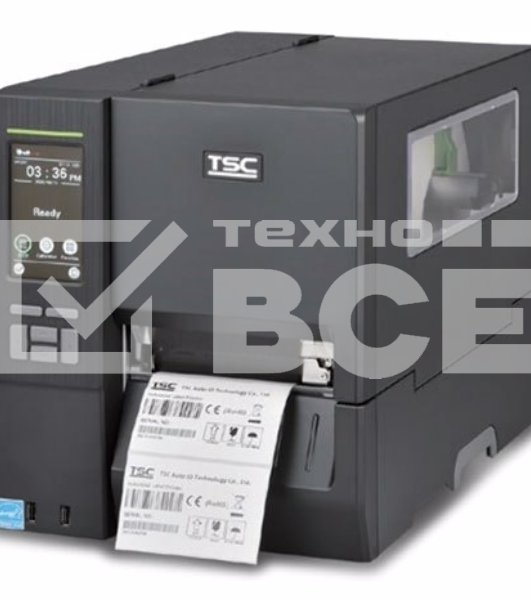Принтер этикеток TSC MH641T термотрансферный, 600 dpi, 152 мм/сек, USB, RS-232, Ethernet, USB Host, чёрный