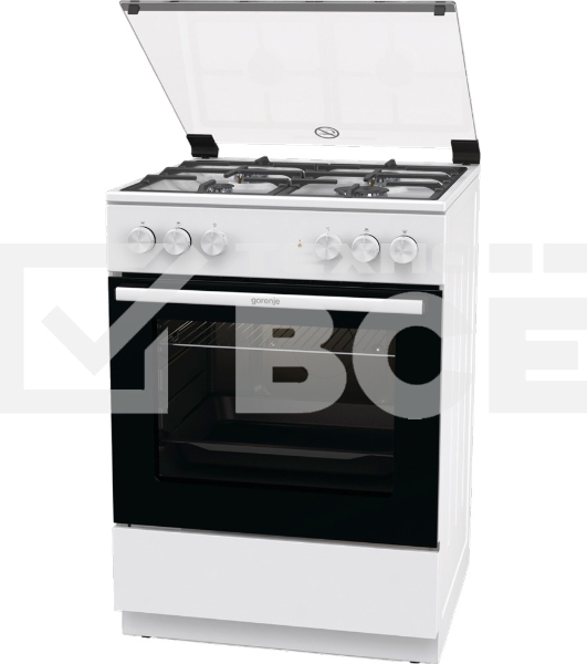 Плита комбинированная Gorenje GK6A20WF белый, конфорок 4 газовых, духовка 65 л, 60 см x 85 см x 60 см