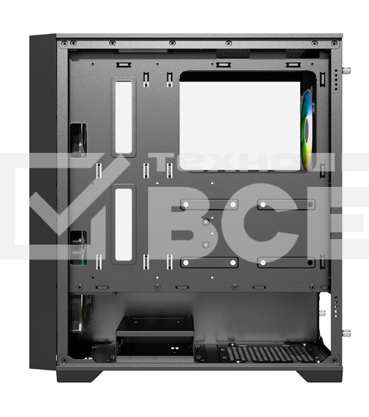 Компьютерный корпус Powercase ByteFlow Black, Tempered Glass, 4x 120мм ARGB fans, ARGB HUB, черный, ATX (CBFB-A4)