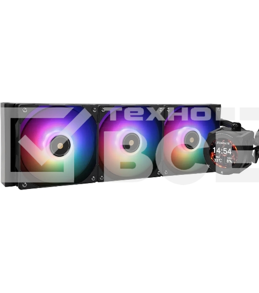 Система водяного охлаждения Thermalright Core Vision 360 ARGB Soc-AM5/AM4/1200/1700/1851 черный 4-pin 28.1dB Al LCD Ret (C-VISION-360-BL-ARGB)