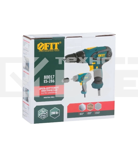 Дрель-шуруповерт Fit 80017, Сетевая, 280 Вт