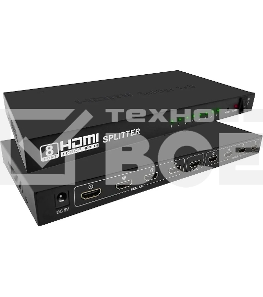 Сплиттер аудио-видео Premier 5-872-8 HDMI (f)/8xHDMI (f) черный
