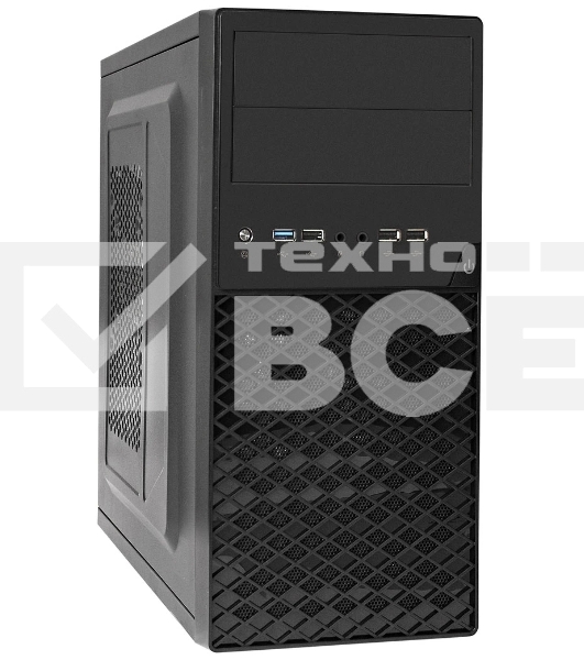 Компьютерный корпус Minitower ExeGate BA-203U-UNS350 (mATX, БП UNS350 с вент. 12см, 3хUSB+1хUSB 3.0, аудио, черный)