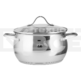 Кастрюля LARA LR02-35 Apple 6,1 л 24x13,5 см, нержавеющая сталь, крышка стекло