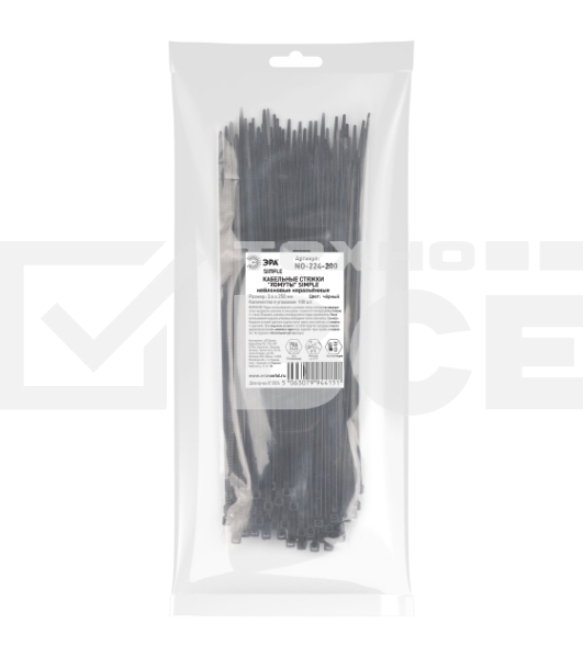 Хомут кабельный ЭРА Simple 3.6х250 NO-224-200 черный (уп. 100 шт)