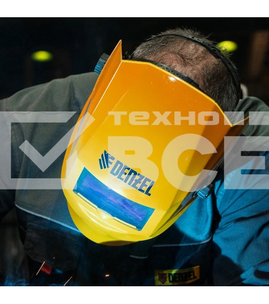 Щиток защитный лицевой (маска сварщика) Denzel F6, см. окно 93х43, Real Color, DIN 5-8/9-13