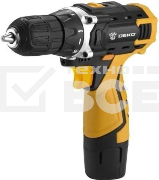 Дрель-шуруповерт аккумуляторная Deko DKCD12FU-Li SET3, 12В, 2АКБ, Кейс