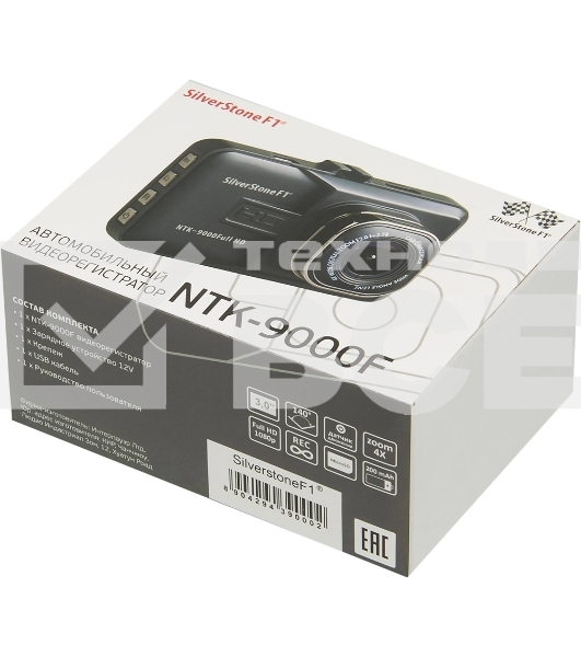 Видеорегистратор Silverstone F1 NTK-9000F, 1920x1080, 3', G-сенсор, датчик движения