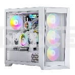 Компьютерный корпус ACD Lagrange; ATX, White, FANS: 120mm ARGB: 3 Top + 1 Rear + HUB. Drive bay int: 3x3,5