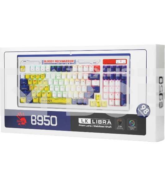Клавиатура A4Tech Bloody B950 проводная USB синий/белый
