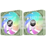 Комплект вентиляторов для корпуса Thermaltake CT140 ARGb (2 шт.) зеленый, 140 мм, 1500 об/мин, 30.5 дБ, 4 pin, фото 1