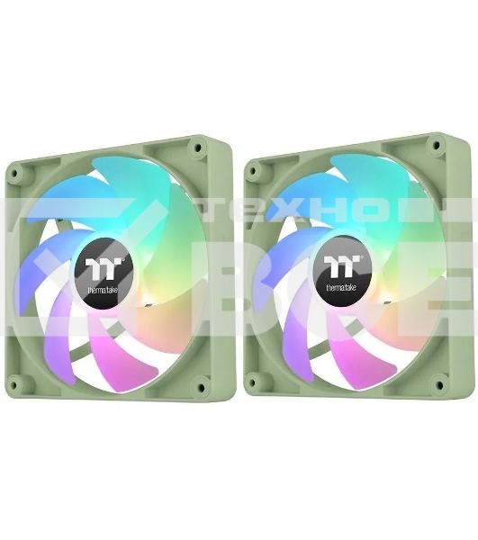 Комплект вентиляторов для корпуса Thermaltake CT140 ARGb (2 шт.) зеленый, 140 мм, 1500 об/мин, 30.5 дБ, 4 pin