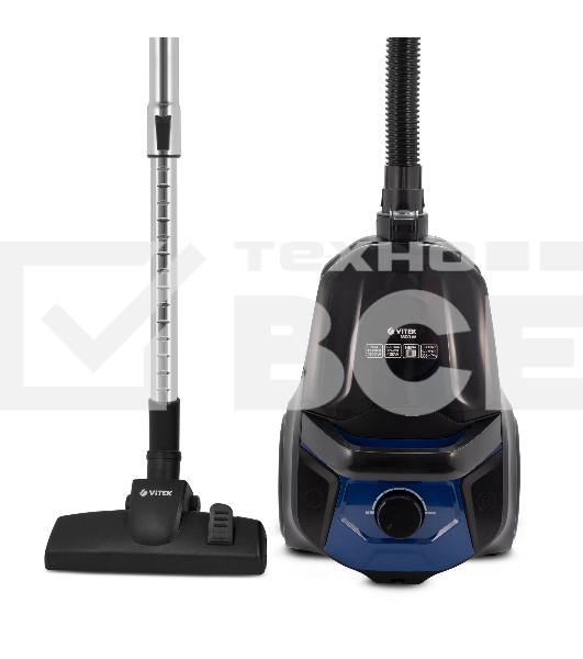 Пылесос Vitek VT-1829 синий/черный, 400/1800 Вт, уборка сухая, пылесборник циклонный фильтр 2.5 л