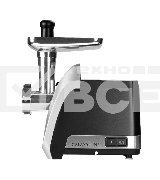 Мясорубка электрическая GALAXY LINE GL 2423 черная, 2200 Вт, 2,6 кг/мин, функция «Реверс», три диска для приготовления фарша - 3 мм, 5 мм и 7 мм, насадки для приготовления колбасок и кеббе, 3 насадки для овощерезки,  металлический лоток, защита двигателя 