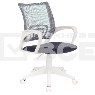 Кресло компьютерное Бюрократ CH-W695NLT TW-04 TW-12 темно-серый, сетка/ткань, крестовина пластик, пластик белый