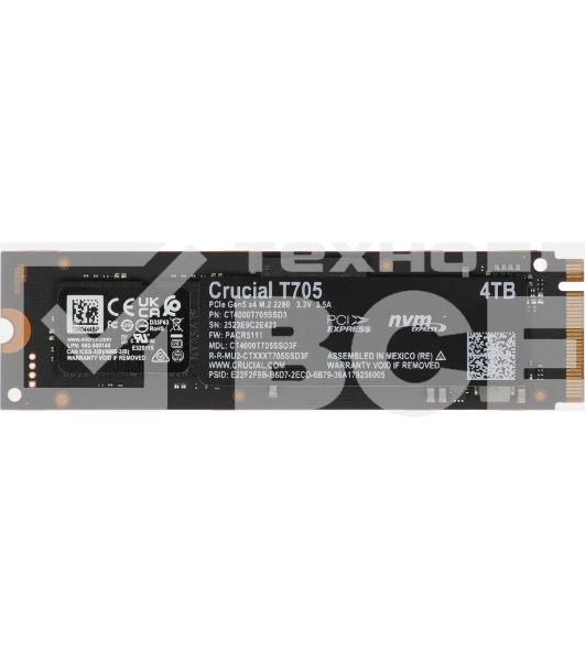 Накопитель SSD Crucial T705 4Tb PCIe Gen5 NVMe M.2 SSD CT4000T705SSD3
