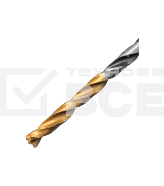 Сверло спиральное по металлу Denzel 3 x 61мм, Р6М5, Golden Tip, многогранная заточка, 2 шт.