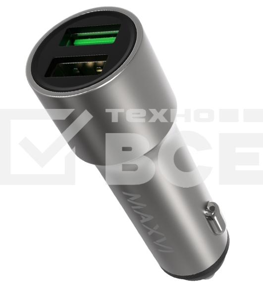 Автомобильное зарядное устройство Maxvi CCM-M242 metallic silver 2.4A 2xUSB