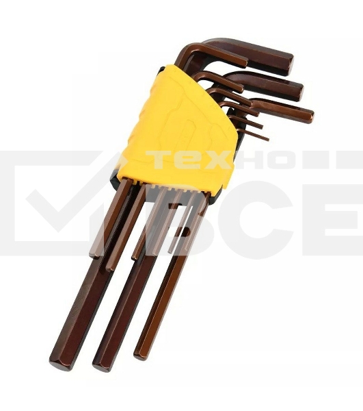 Ключ Deli Набор шестигранных ключей удлиненных Deli DL230708G 9шт S2, размеры 1,5,2,2,5,3,4,5,6,8,10мм, пластиковый держатель