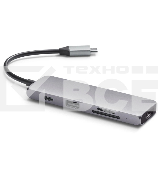 USB-концентратор Satechi Type-C Multiport Pro (USB 3.0, USB Type-C, HDMI, SD, micro-SD), Серый ST-UCMPAM