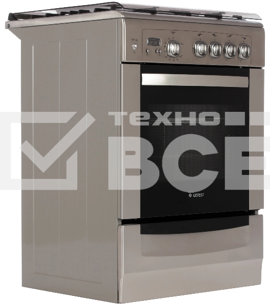 Плита газовая Gefest ПГ 6100-03 0004 серебристый, конфорок 4 шт, духовка 52 л, 60 см x 85 см x 60 см