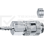 Переходник штуцер ″елочка″ 6 мм - рапид муфта, с хомутом ЗУБР Профессионал, фото 1